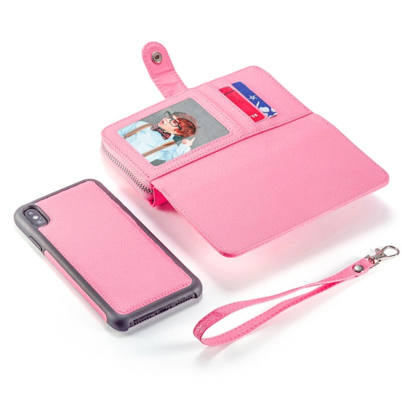  iPhone 7/8/SE (2020/2022) 2-i-1 Multifunktionellt Fodral Ljus Rosa