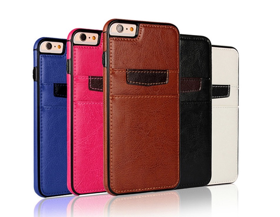  iPhone 6/6s Skal Med Korthållare - Brun