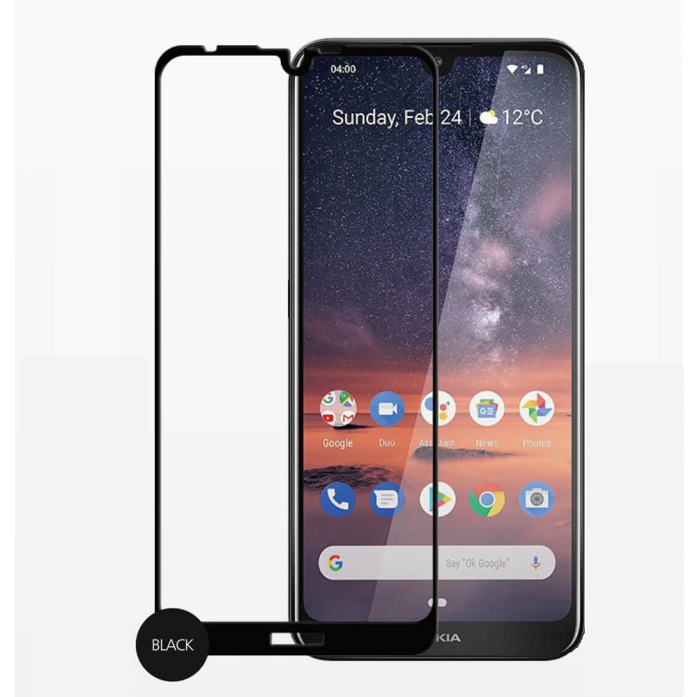  Nokia 3.2 Heltäckande Skärmskydd - Svart