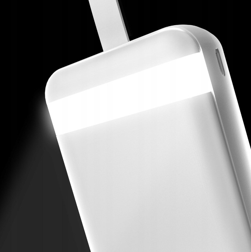 DUDAO Dudao 30000 mAh Power Bank 3x USB med LED-display - Vit
