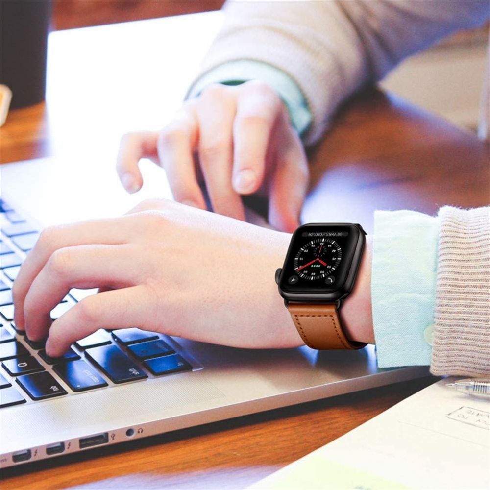 Tech-Protect Tech-Protect Äkta Läder Armband Apple Watch 42/44/45/46/49 mm Brun