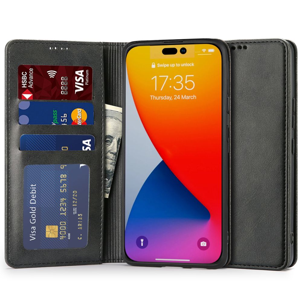 Tech-Protect Tech-Protect iPhone 14 Pro Max Fodral Flip Läder Svart