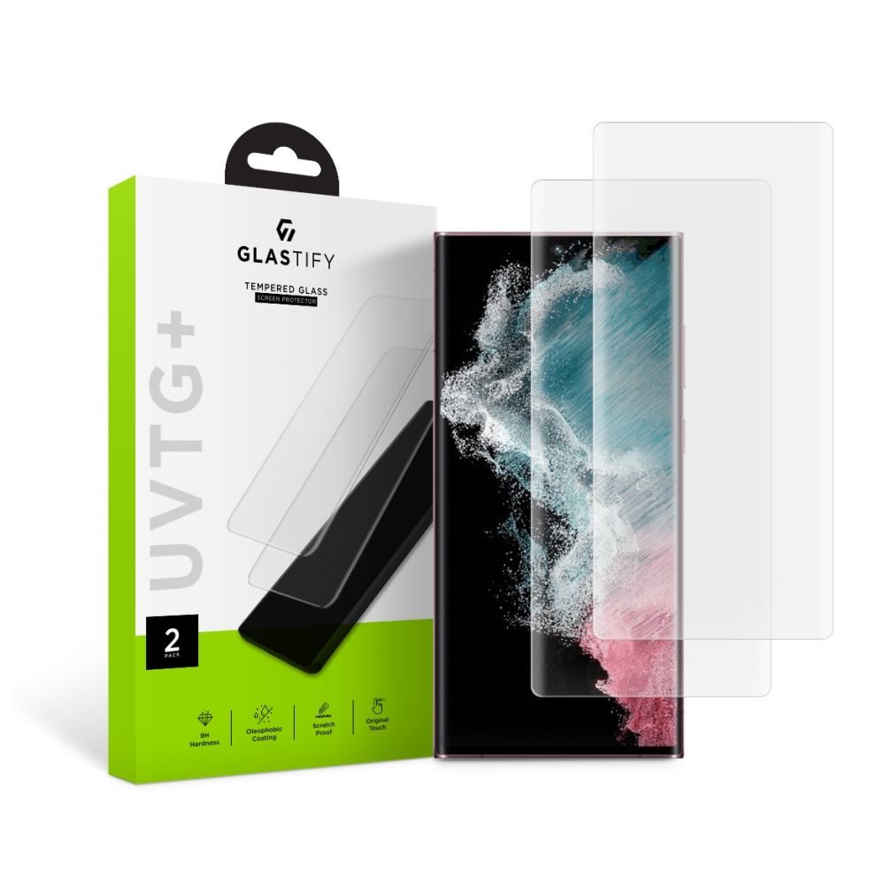 Glastify Glastify Samsung Galaxy S22 Ultra 2-PACK UV Skärmskydd Härdat Glas