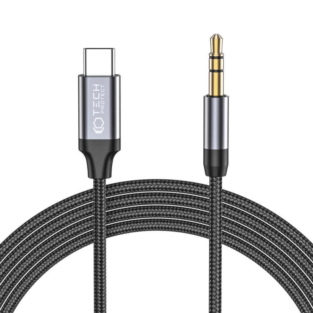 Tech-Protect Tech-Protect 1m USB-C - AUX Ljudadapter UltraBoost Svart