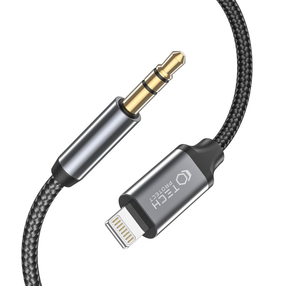 Tech-Protect Tech-Protect 1m Lightning - AUX Ljudadapter UltraBoost Svart