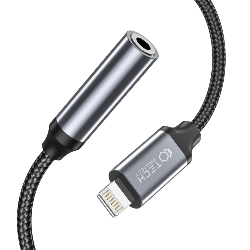 Tech-Protect Tech-Protect Ljudadapter Lightning - 3.5mm AUX Hona Nylon Svart