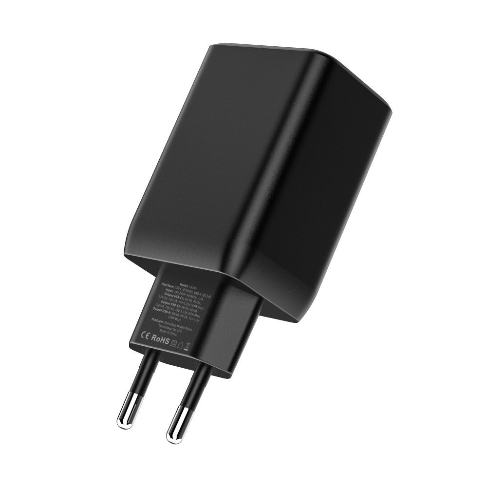 Tech-Protect Tech-Protect 65W PD/QC Väggladdare 2x USB-C 1x USB-A Svart