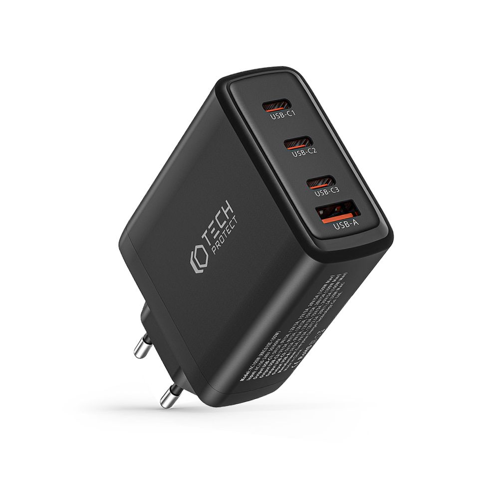 Tech-Protect Tech-Protect 100W GaN PD/QC Väggladdare 3x USB-C 1x USB-A Svart