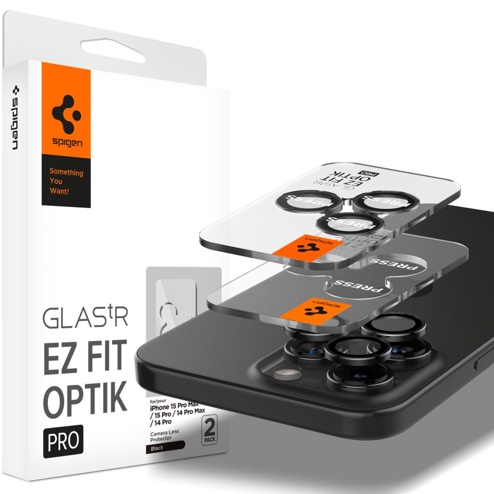 Spigen Spigen iPhone 14 Pro/Pro Max/15 Pro/Pro Max 2-PACK Optik.tR 