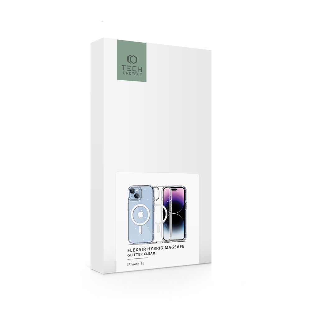 Tech-Protect Tech-Protect iPhone 15 Skal MagSafe FlexAir Hybrid Glitter