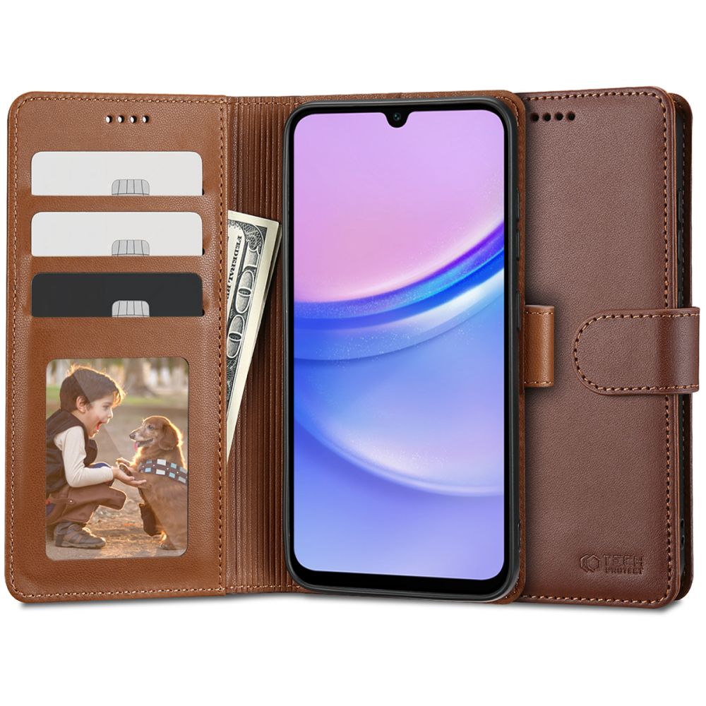 Tech-Protect Tech-Protect Samsung Galaxy A15 4G/5G Fodral Läder Brun