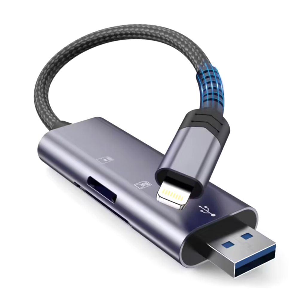 Tech-Protect Tech-Protect Lightning - USB SD & Micro SD Kortläsare Grå