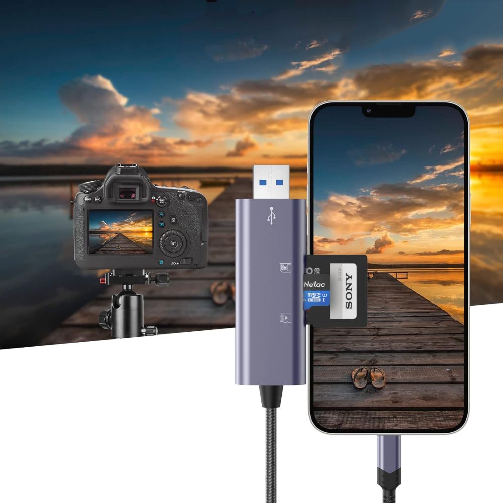 Tech-Protect Tech-Protect Lightning - USB SD & Micro SD Kortläsare Grå