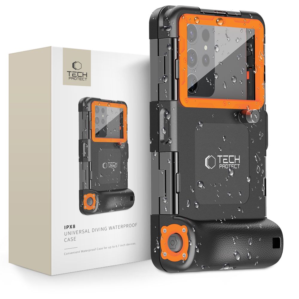 Tech-Protect Tech-Protect Universal IPX8 Dykning Vattentätt Fodral Svart/Orange