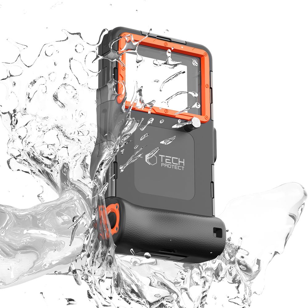 Tech-Protect Tech-Protect Universal IPX8 Dykning Vattentätt Fodral Svart/Orange