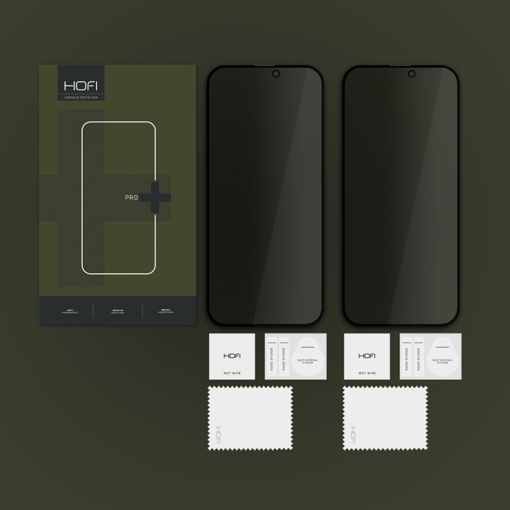 HOFI HOFI iPhone 16 Pro 2-PACK Skärmskydd Anti Spy Pro+ Privacy