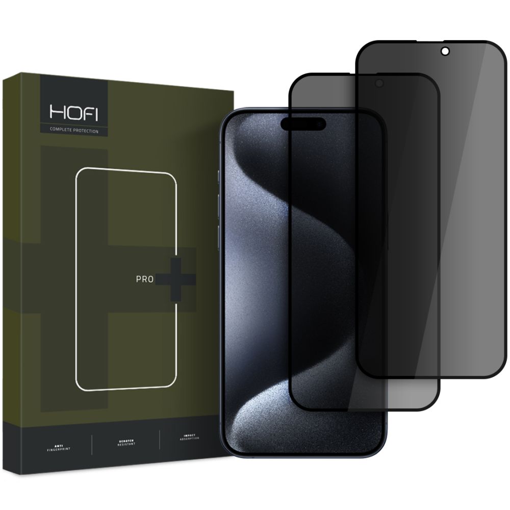 HOFI HOFI iPhone 16 Pro Max 2-PACK Skärmskydd Anti Spy Pro+ Privacy