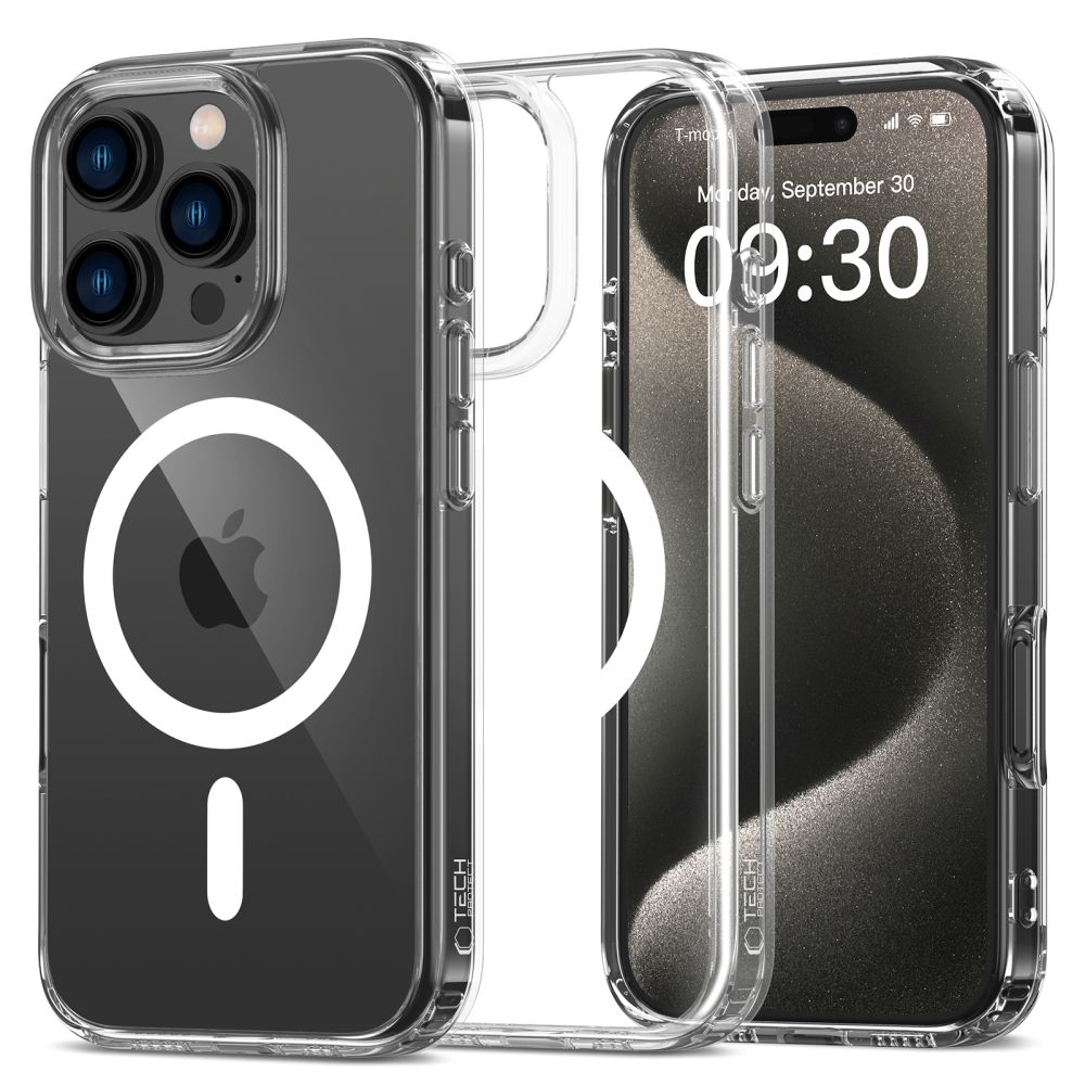 Tech-Protect Tech-Protect iPhone 16 Pro Skal MagSafe FlexAir Hybrid Transparent