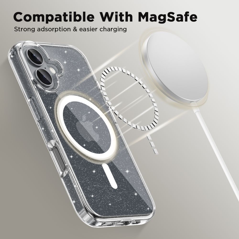 Tech-Protect Tech-Protect iPhone 16 Skal MagSafe FlexAir Hybrid Glitter