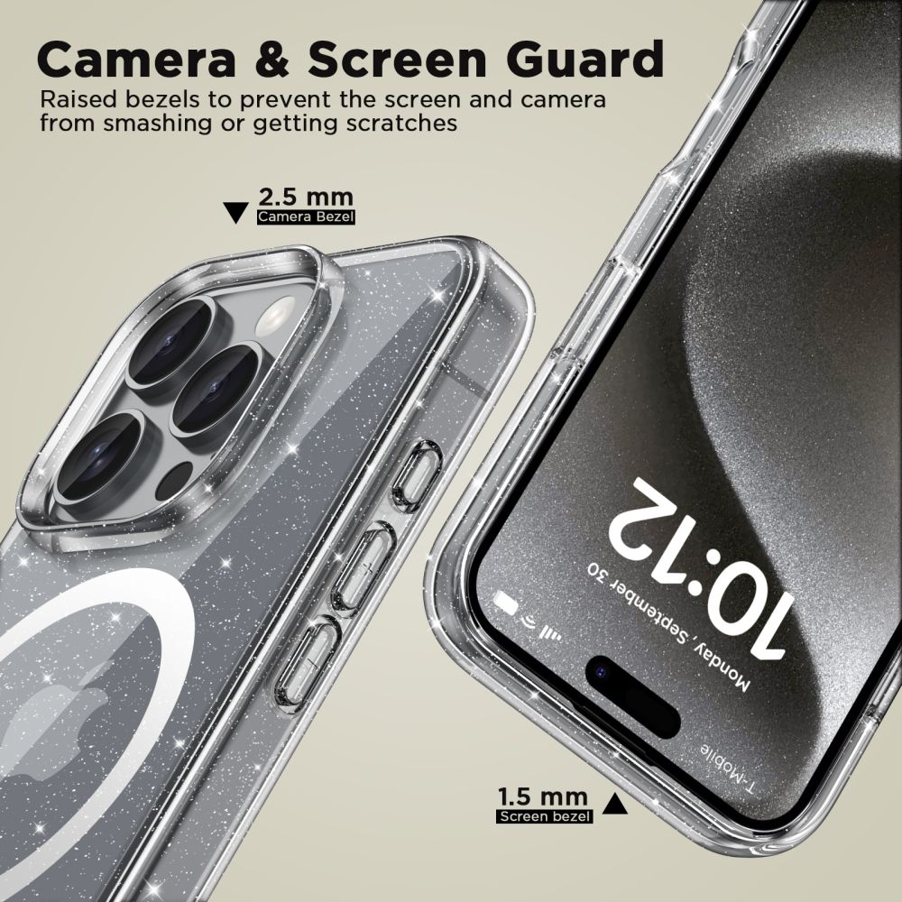 Tech-Protect Tech-Protect iPhone 16 Pro Max Skal MagSafe FlexAir Hybrid Glitter