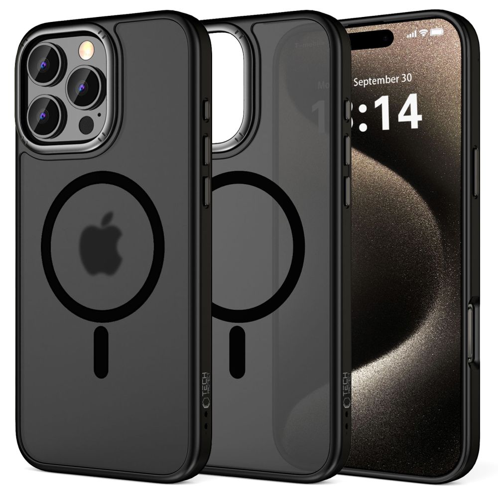 Tech-Protect Tech-Protect iPhone 16 Pro Skal MagSafe MagEdge Matt Svart/Gunmetal
