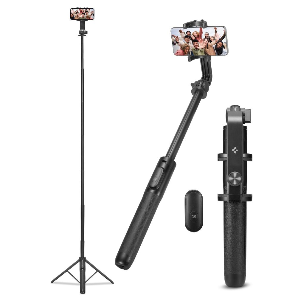 Spigen Spigen 161 cm Bluetooth Selfiestick Tripod Svart