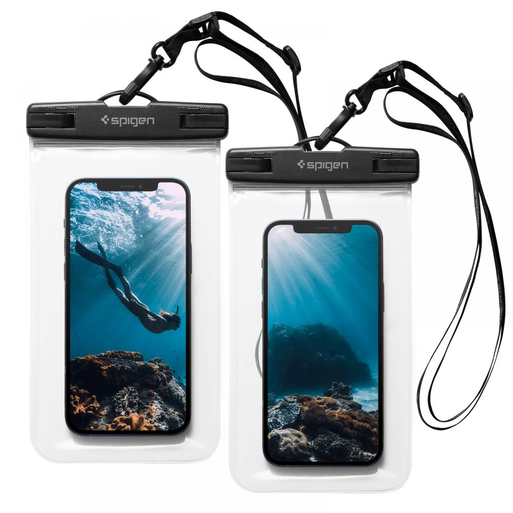 Spigen Spigen 2-PACK Universal Vattentät Påse / Mobilväska Transparent