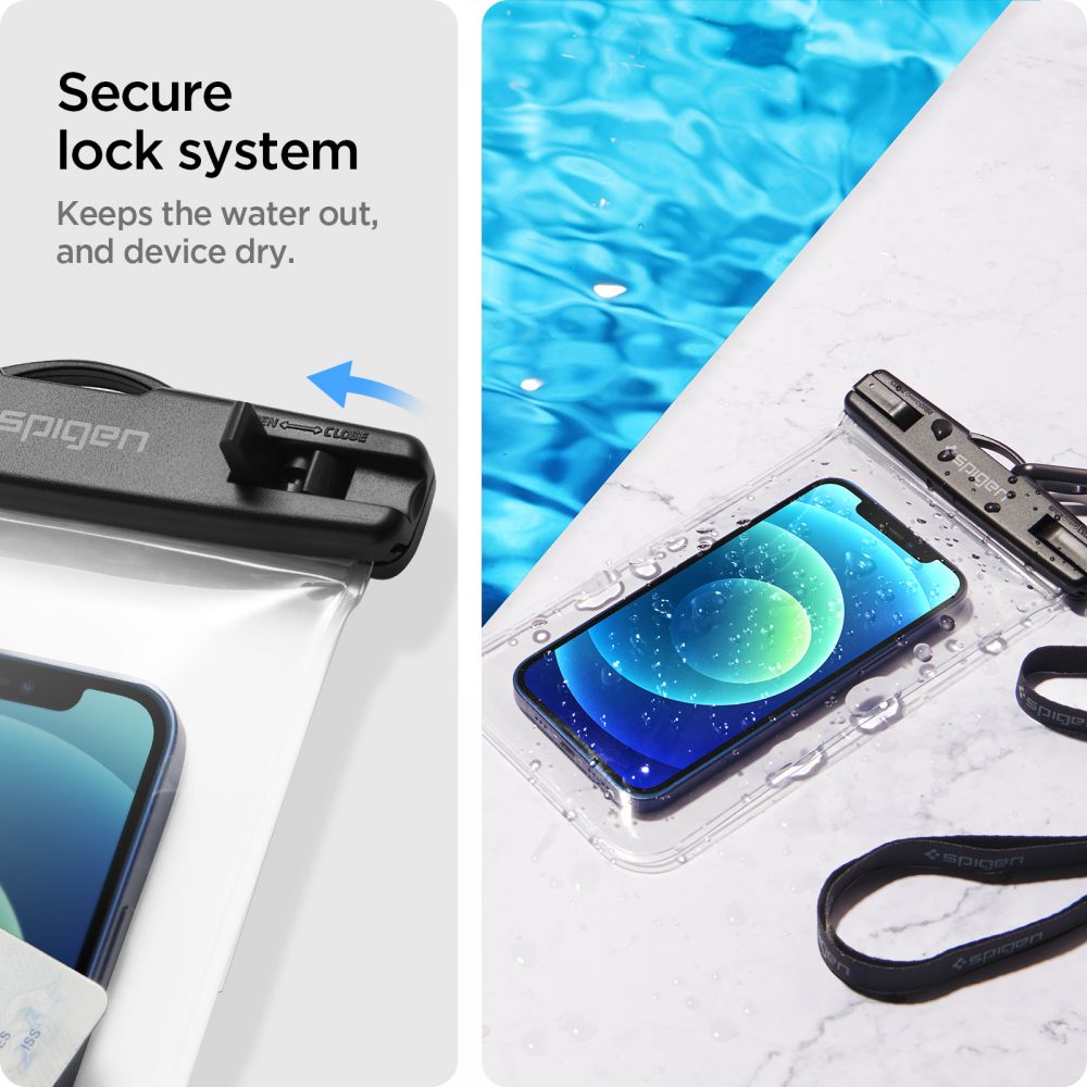 Spigen Spigen 2-PACK Universal Vattentät Påse / Mobilväska Transparent