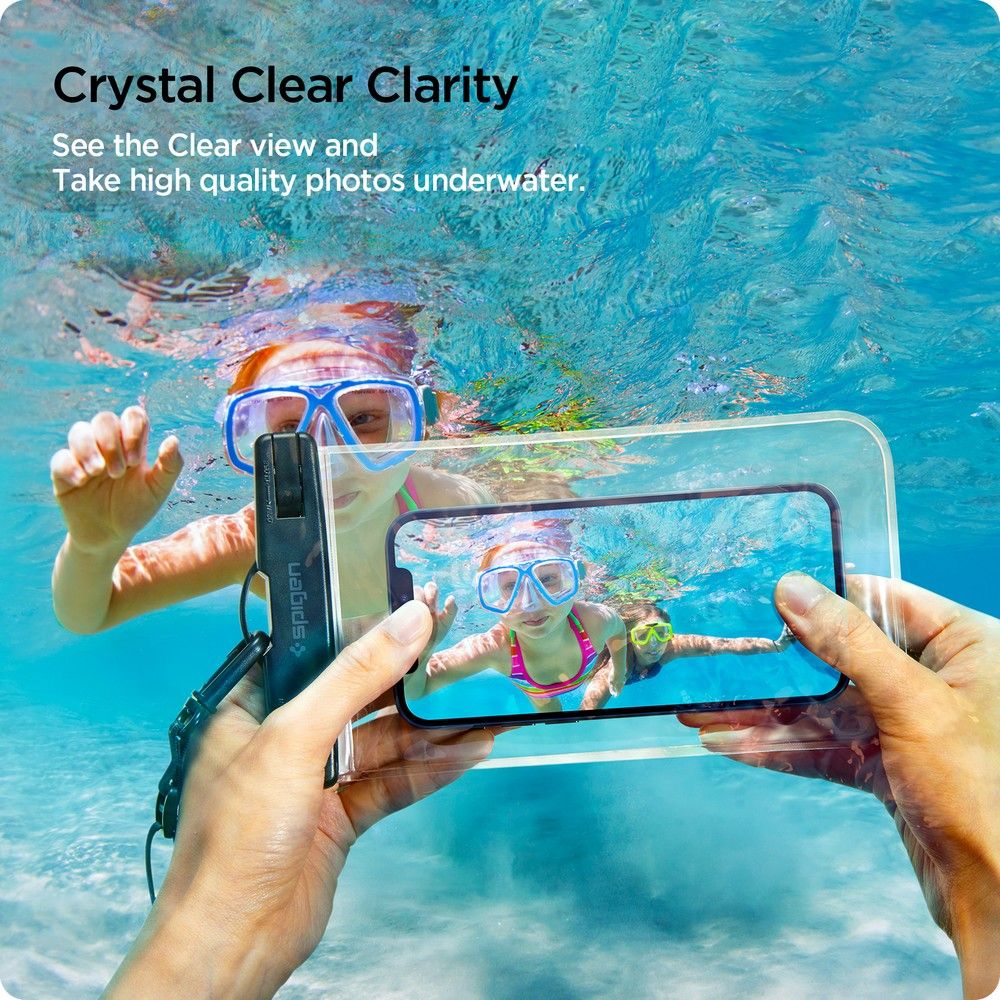 Spigen Spigen 2-PACK Universal Vattentät Påse / Mobilväska Transparent