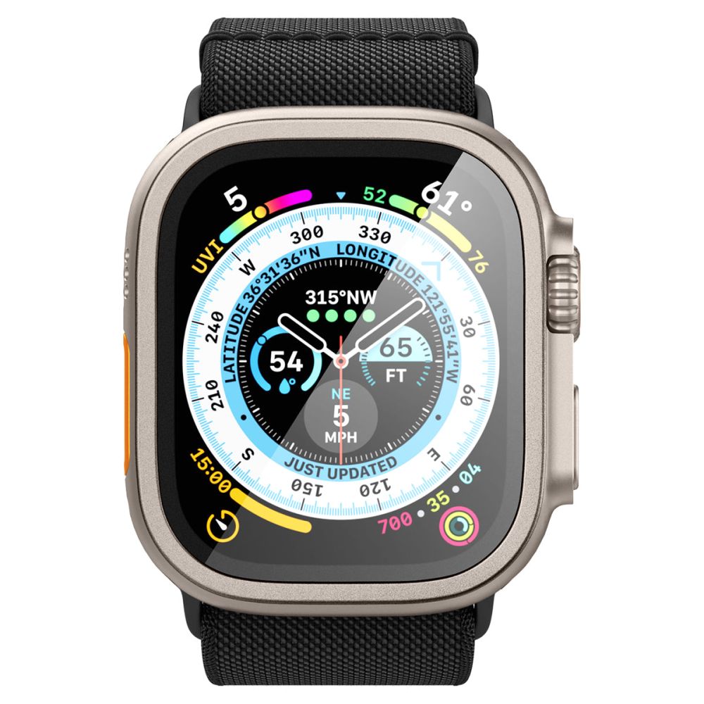 Spigen Spigen Apple Watch Ultra 49 mm Skärmskydd Glas.tR Slim Pro Titanium