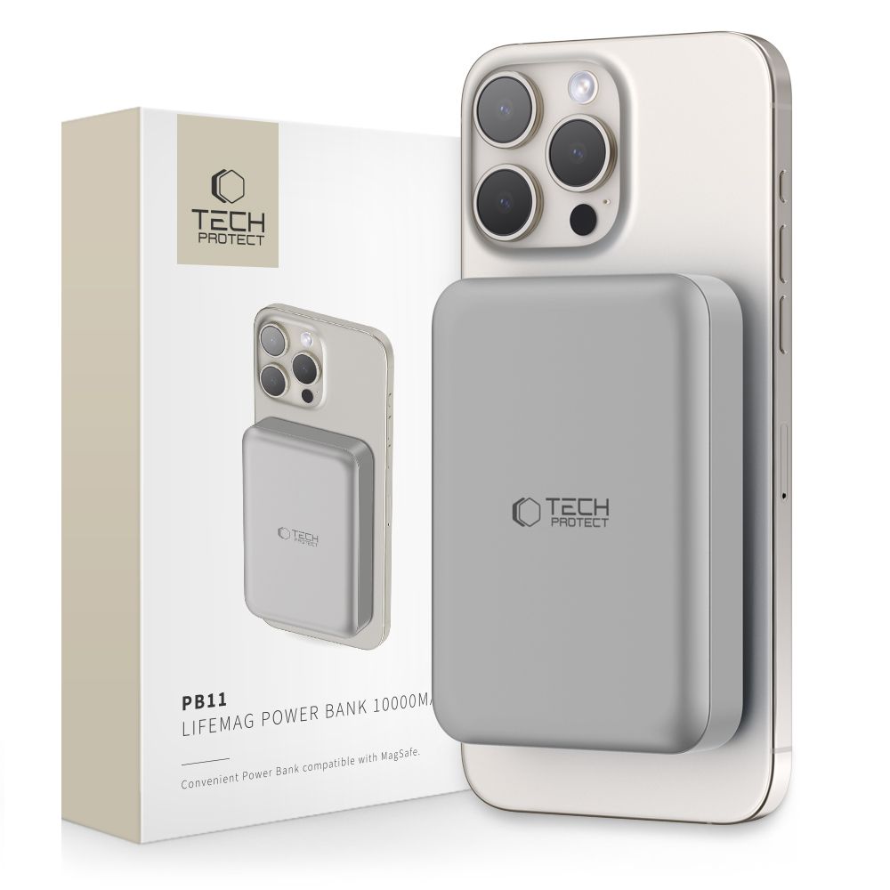 Tech-Protect Tech-Protect 10000 mAh MagSafe Powerbank LifeMag Titanium