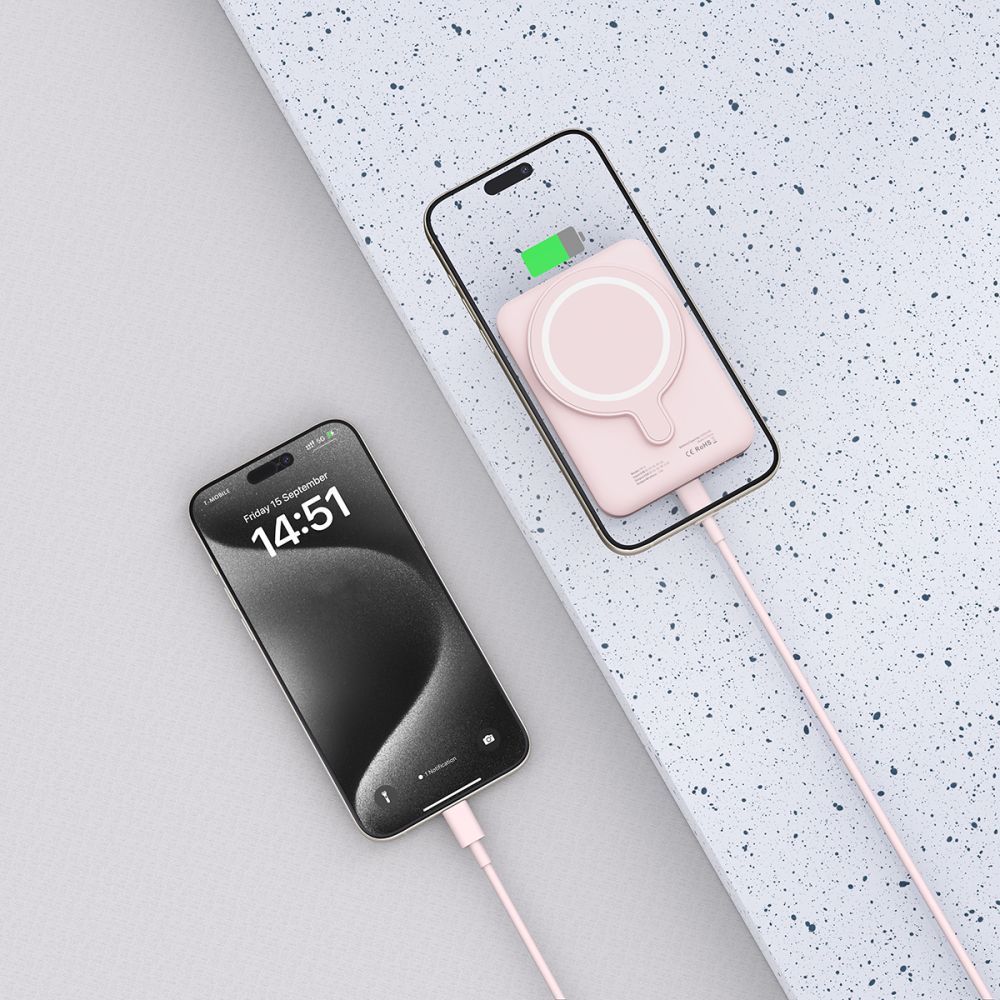 Tech-Protect Tech-Protect 5000 mAh MagSafe Powerbank LifeMag Rosa