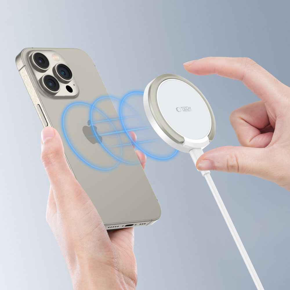 Tech-Protect Tech-Protect 15W Qi Magnetisk MagSafe Laddare Trådlös Vit