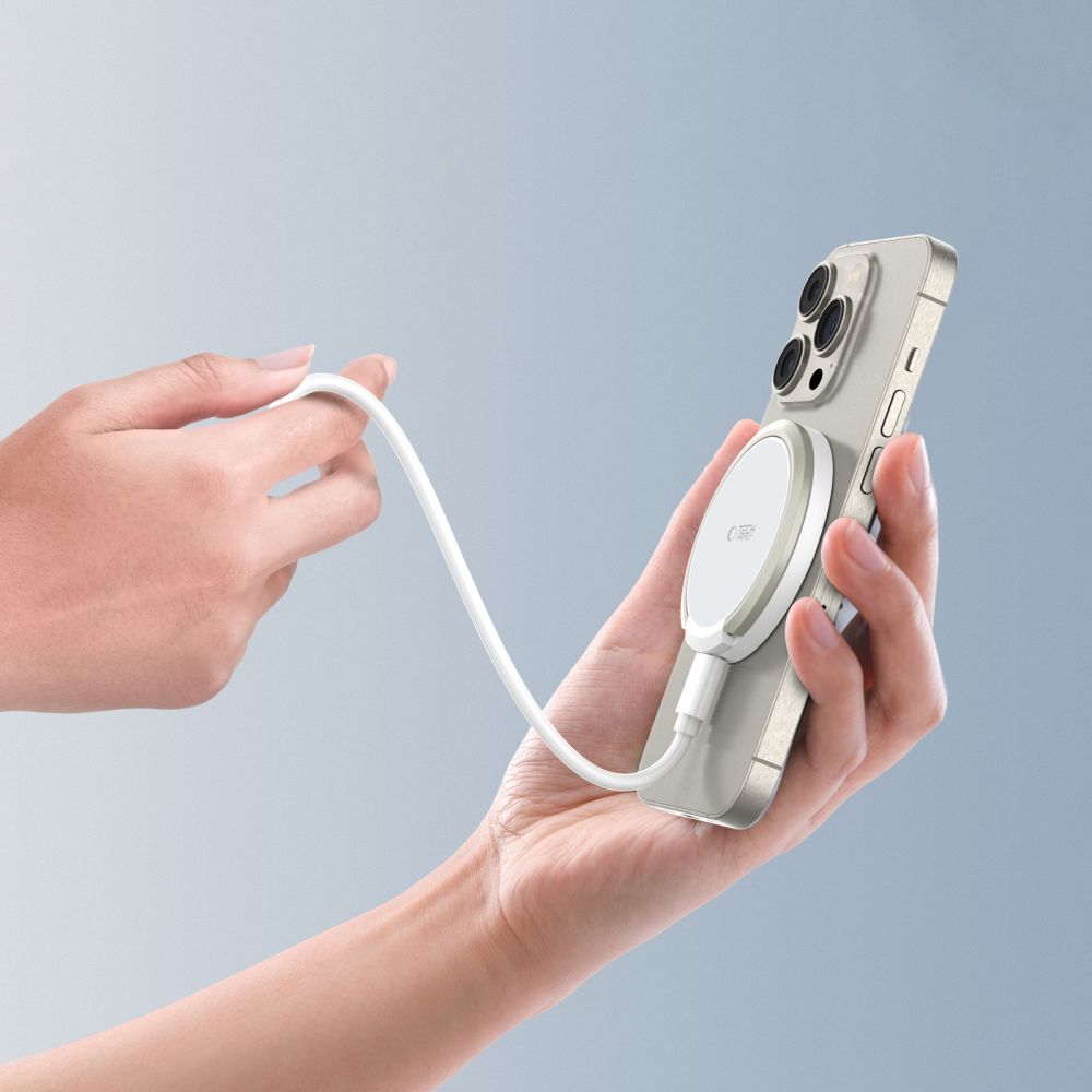 Tech-Protect Tech-Protect 15W Qi Magnetisk MagSafe Laddare Trådlös Vit
