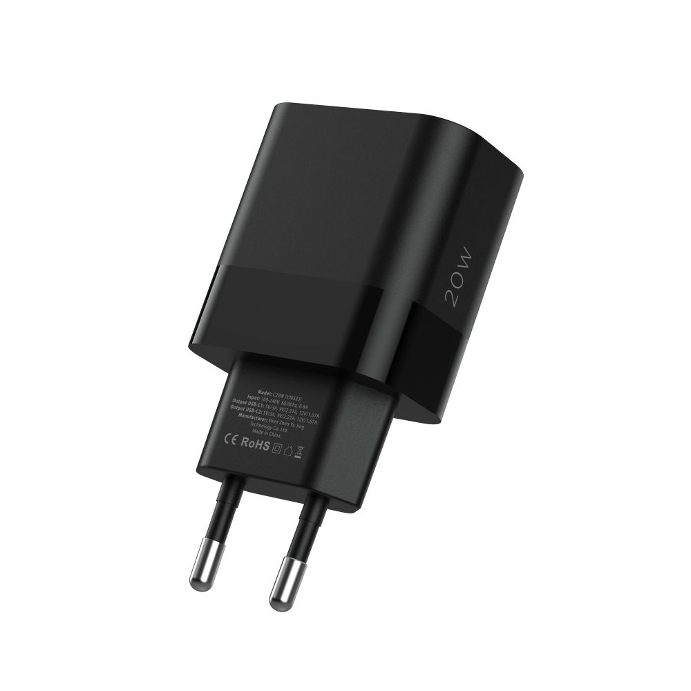 Tech-Protect Tech-Protect 20W PD 2x USB-C Väggladdare Svart