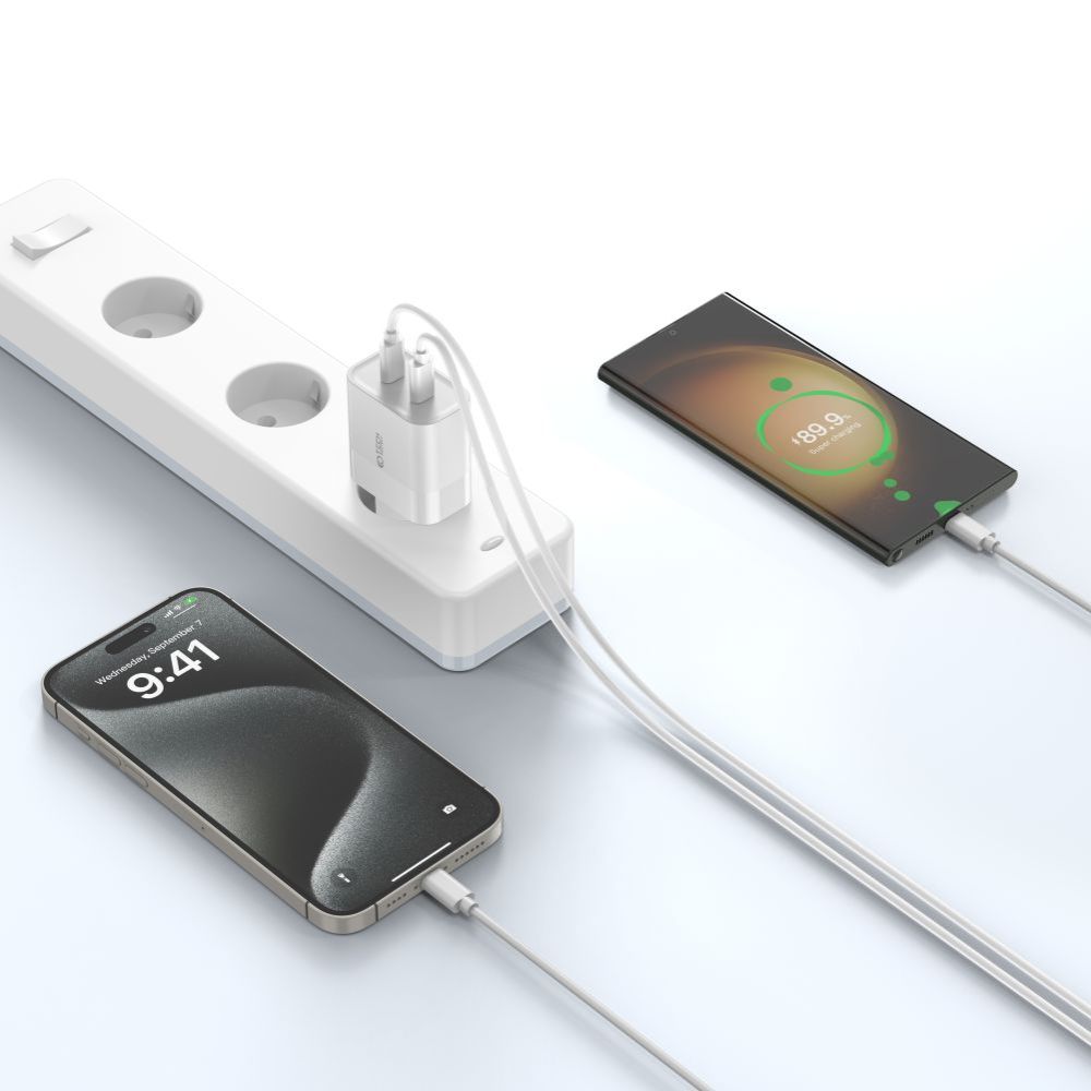 Tech-Protect Tech-Protect 20W PD 2x USB-C Väggladdare Vit