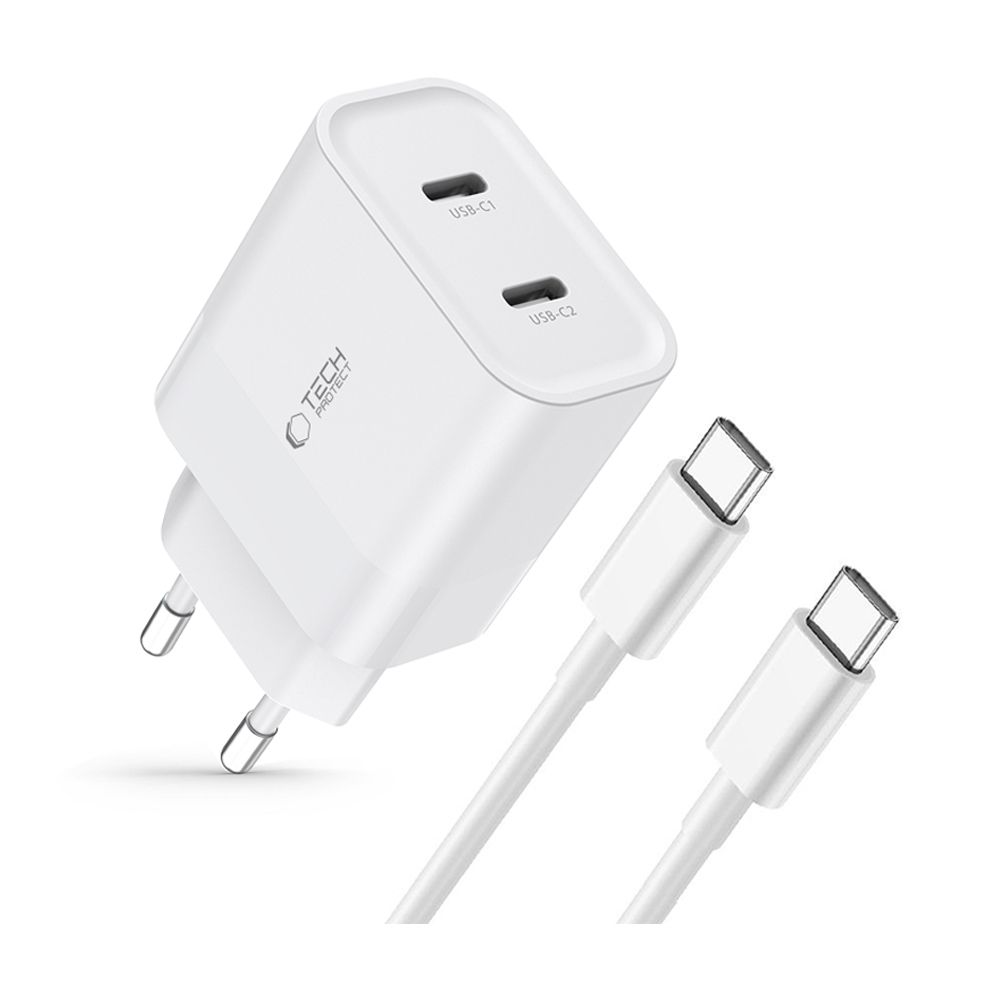Tech-Protect Tech-Protect 20W Väggladdare PD Inkl. USB-C Kabel Vit