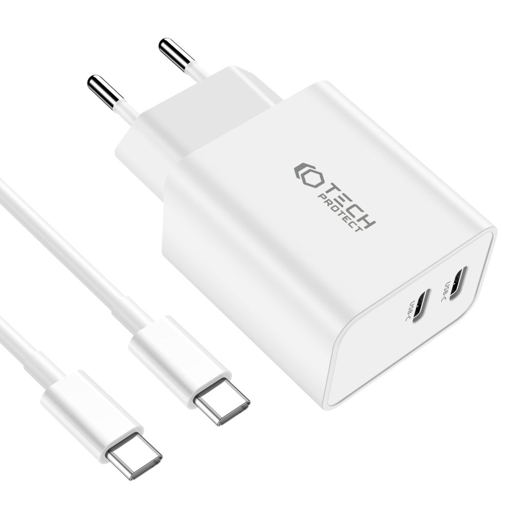 Tech-Protect Tech-Protect 25W Väggladdare PD Inkl. USB-C Kabel UltraBoost Vit