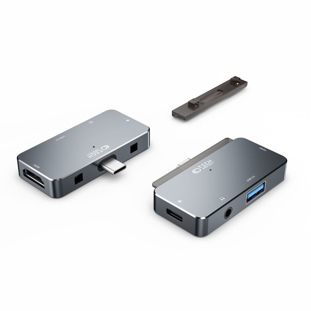 Tech-Protect Tech-Protect 4in1 USB-C Hub USB-A/HDMI/AUX/USB-C Grå