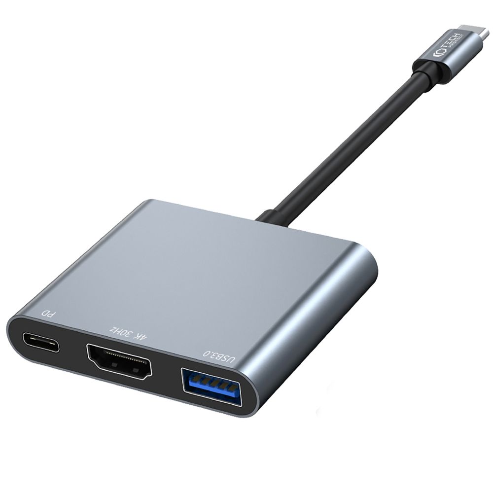 Tech-Protect Tech-Protet 3in1 USB-C Hub USB-A / HDMI / USB-C Grå