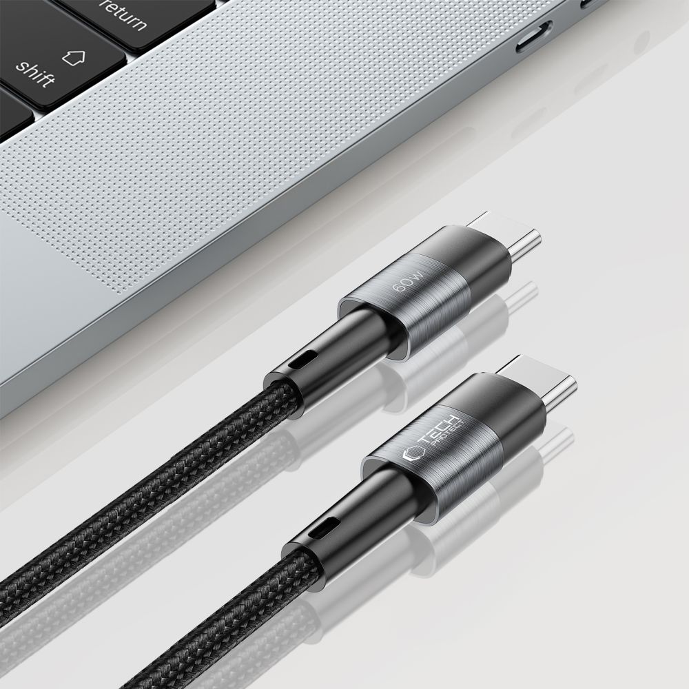 Tech-Protect Tech-Protect 1 m 60W/3A PD USB-C - USB-C Kabel UltraBoost Grå