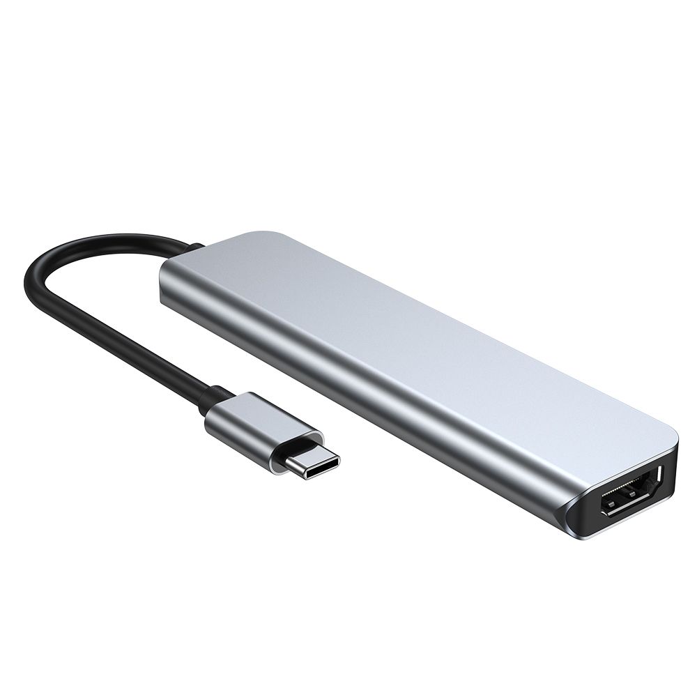 Tech-Protect Tech-Protect 6in1 USB-C Hub USB/USB-C/Minneskortläsare Grå