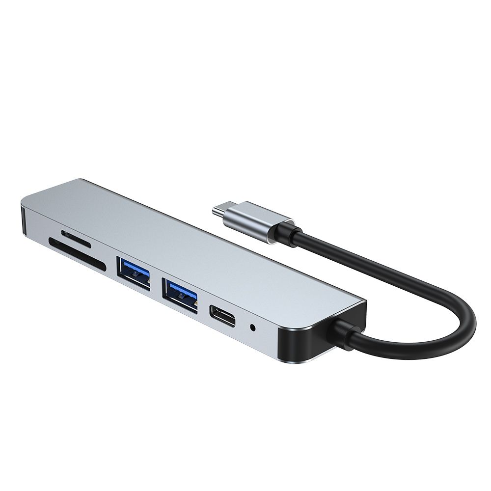 Tech-Protect Tech-Protect 6in1 USB-C Hub USB/USB-C/Minneskortläsare Grå