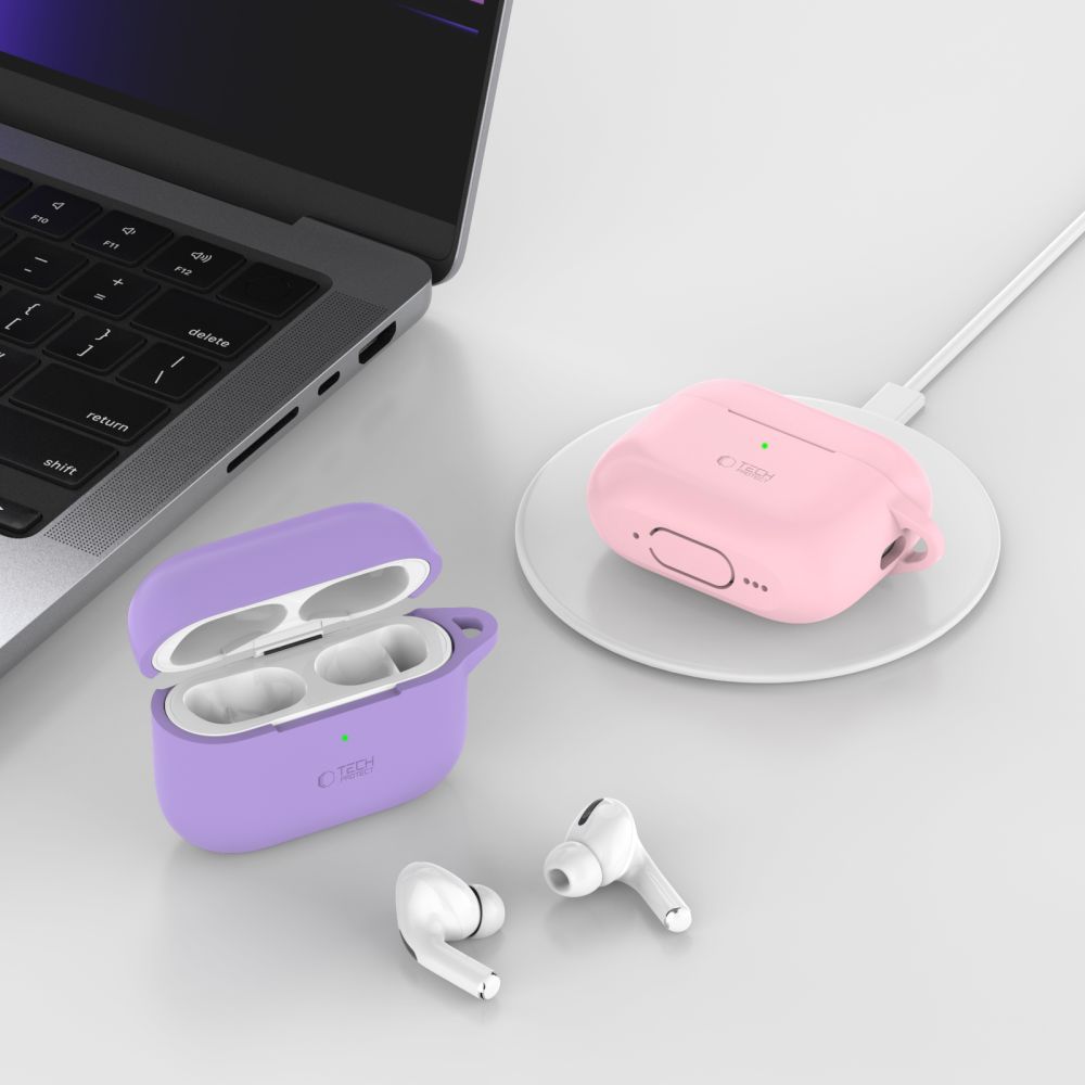 Tech-Protect Tech-Protect AirPods Pro 1 / 2 Skal Silikon Hook Baby Blue