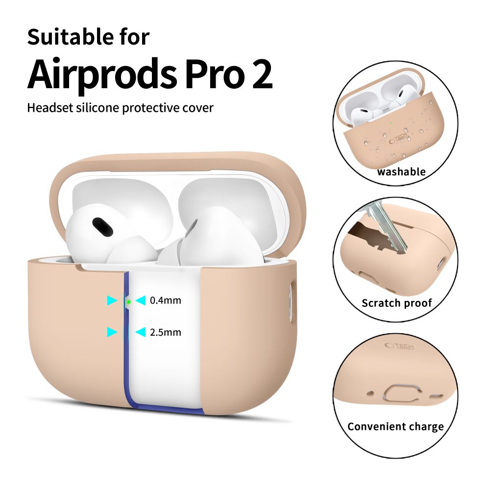 Tech-Protect Tech-Protect AirPods Pro 1/2 Skal Silikon Caffe Latte