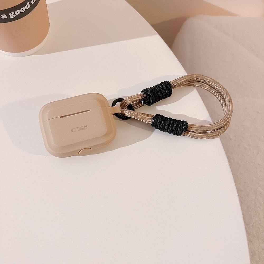 Tech-Protect Tech-Protect AirPods Pro 1/2 Skal Silikon Rope Caffe Latte