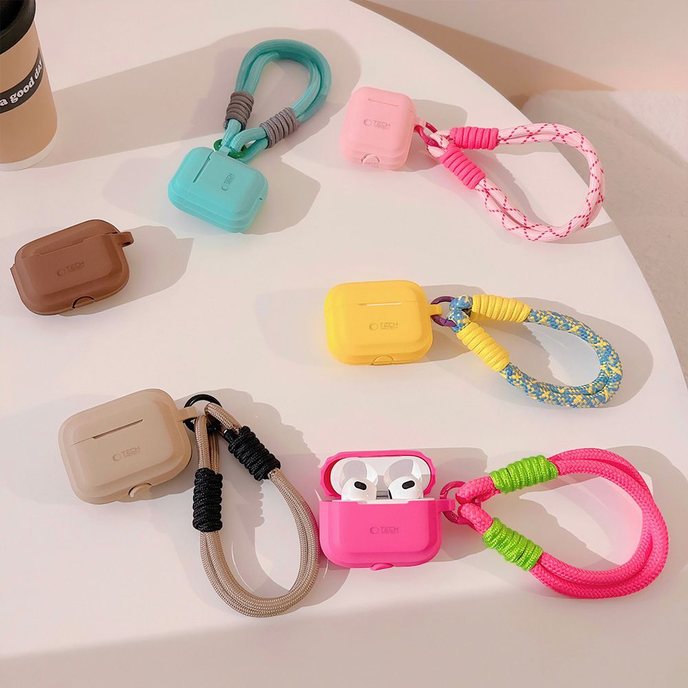 Tech-Protect Tech-Protect AirPods Pro 1/2 Skal Silikon Rope Chocolate Brown