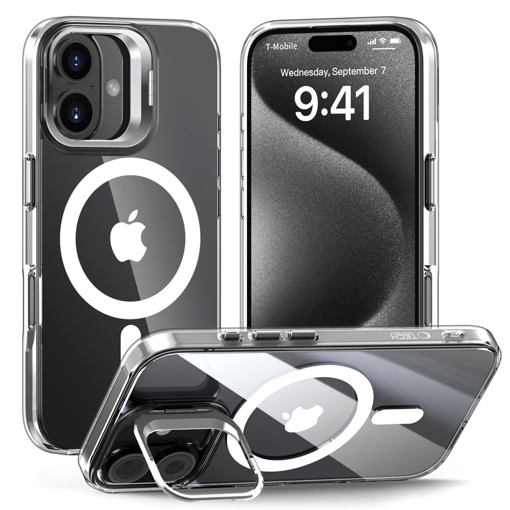 Tech-Protect Tech-Protect iPhone 16 Skal MagSafe MagStand Clear
