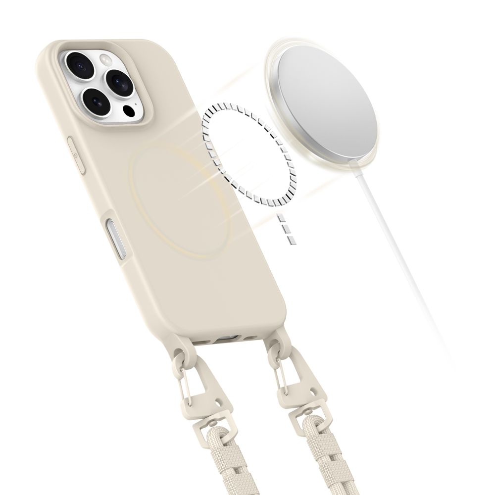Tech-Protect Tech-Protect iPhone 16 Pro Skal MagSafe MagNecklace Latte