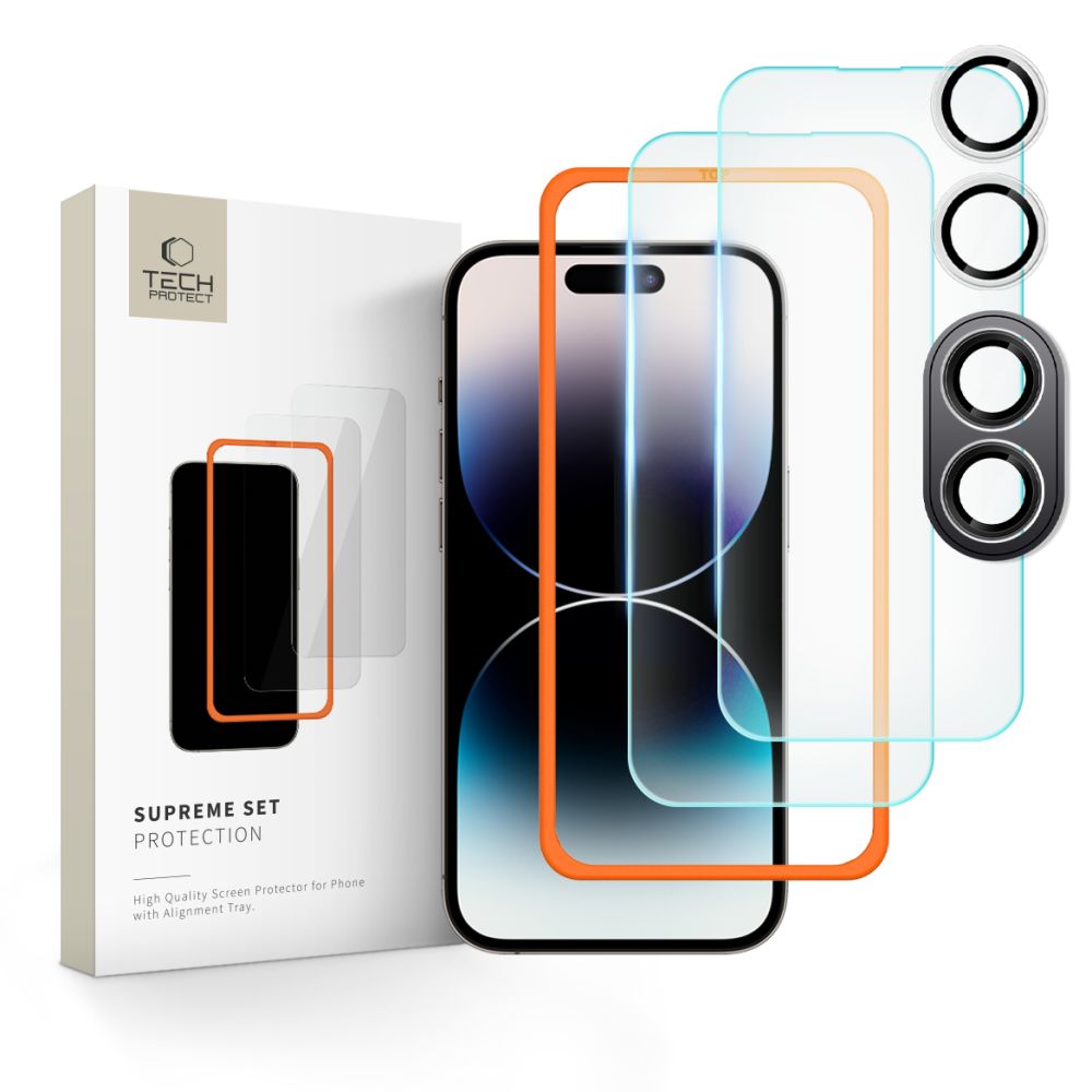 Tech-Protect Tech-Protect iPhone 16 3-PACK Skärmskydd/Linsskydd